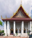 Vintage fresco of Wat Pho temple with the life of Buddha, Bangkok, Thailand