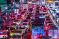 Bangkok, Thailand - February 21, 2017: View of long traffic jam