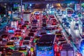 Bangkok, Thailand - February 21, 2017: View of long traffic jam