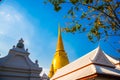 Bangkok, Thailand. Golden stupa on the background of blue sky. Royalty Free Stock Photo