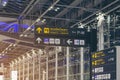 BANGKOK,THAILAND, Info sign at Suvarnabhumi International Airport. Directions for check in, boarding gates, registrations custom