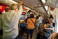 Bangkok, Thailand: Inside of BTS Skytrain Car