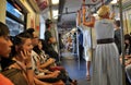 Bangkok, Thailand: Interior of BTS Skytrain Car Royalty Free Stock Photo