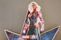 A beautiful standee of a movie called Captain Marvel or Carol Danvers stars by Brie Larson displays showing at cinema