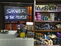 BANGKOK, THAILAND - Jan,06 2020: inside LUSH fresh handmade cosmetics shop in Siamcenter mall, Bangkok. Their shop be display