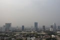 Bangkok, Thailand - January 20, 2020: Bangkok covered by bad air pollution due to PM 2.5 dust over standard level