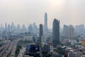Bangkok, Thailand - January 20, 2020: Bangkok covered by bad air pollution due to PM 2.5 dust over standard level