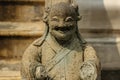 Bangkok, Thailand-January 16,2020.Chinese guardian figure, Warrior Sculpture in Wat Pho Buddhist temple complex.Detail of old Royalty Free Stock Photo