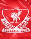 Close-up of Liverpool FC football home jersey circa 1989-1991