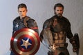 Close up shot of Captain America Infinity War and Captain Ameri ca civil war superheros figure in action