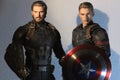 Close up shot of Captain America Infinity War and Captain Ameri ca civil war superheros figure in action