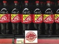 BANGKOK,THAILAND - JANUARY 23,2017 : Coca-cola row in shelves