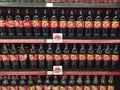 BANGKOK,THAILAND - JANUARY 23,2017 : Coca-cola row in shelves