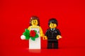 Bangkok,Thailand. January 19,2020 - Couple of lego minifigure.groom and bride in wedding ceremony.