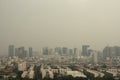 Bangkok, Thailand - January 20, 2020: Bangkok covered by bad air pollution due to PM 2.5 dust over standard level