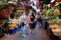 Bangkok Thailand - January 12 2021 : Crowd of people walking on the market at Chinatown during the covid-19 Royalty Free Stock Photo