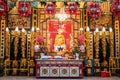 Bangkok, Thailand - 27 January 2019: The main Chinese Buddha statue called Tai Hong Kong Shrine in Poh Teck Tung Foundation in the
