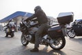 BANGKOK THAILAND - JANUARY 8,2016 : man riding on bmw motorcycle