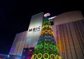 New MBK Shopping Center by night during Christmas holidays in Bangkok, Thailand