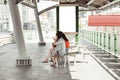 BANGKOK, THAILAND - JANUARY 22: People waiting train at a stati Royalty Free Stock Photo