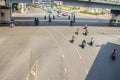 Rare open asphalt road that allowing easy travel. Bangkok, one of the city with the world's biggest rush hour traffic delays in c