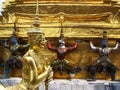 Sculptures of mythological warriors in the Royal Palace of Bangkok