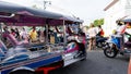 Thai auto tuk tuk taxi waiting for passengers.