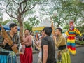 Thai people Parade walking in Thailand Tourism festival fair at lumphini park.