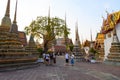 Bangkok, Thailand - January 27, 2019 : Tourists visit and enjoy classical Thai architecture of Wat Pho public temple Royalty Free Stock Photo