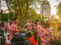 Unacquainted Thai People Rhythmic music with dancing thai folk dance at thailand tourism festival 2019 at Lumpini Central park Royalty Free Stock Photo