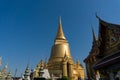 Golden stupas, chedi of temples in Grand Palace in Bangkok Royalty Free Stock Photo