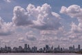 Beautiful view of Bangkok city, Beauty skyscrapers along Chaopraya river in the evening Royalty Free Stock Photo