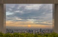 Skyline framed from beautiful cityscape before the sunset