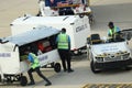 Bangkok, Thailand on July 9, 2023. Loading process into the Unit Load Device of AOTGA at Don mueang International Airport Royalty Free Stock Photo