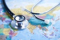 Asia : Stethoscope with world map