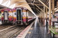 BANGKOK, THAILAND - July 6, 2018: Empty bogies of the train parking at the Hua Lam Phong Station for cleaning and maintenance