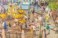 Bangkok, Thailand- july 17,2016:the Erawan Shrine at Ratchaprasong Intersection at night time