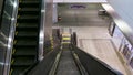 Escalator at Bangkok skytrain BTS or The Metropolitan Rapid Transit MRT at Tao Poon Station Royalty Free Stock Photo