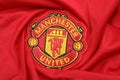 BANGKOK, THAILAND - JULY 12: The Logo of Manchester United Football Club on the Jersey on July 12,2017 in Bangkok Thailand.