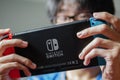 A man playing Nintendo Switch Royalty Free Stock Photo