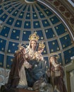 BANGKOK, THAILAND Ã¢â¬â 16 JULY 2019: Mary, Jesus, St. Catherine and St. Dominic statue inside Holy Rosary Church, Bangkok, Thailand