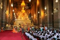 Bangkok, Thailand - July 06, 2014. The temple service, the monks, adoration of the people