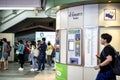 Bangkok, Thailand - 20 July 2019, Thai people passenger stand in line queue and wait for buy BTS sky train ticket at ThongLor Royalty Free Stock Photo