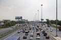 Bangkok,Thailand-July 25,2020: Traffic in the main streets of Bangkok is jammed