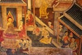 Unique Ancient Thai Buddhist Mural Paintings in Temple of the Reclining Buddha