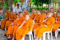 BANGKOK ,THAILAND - 9 JULY 2014 : Unknown young novice monks in