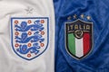 England Against Italy National Football Crest For Euro 2020 Final
