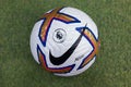 View of The New Nike Premier League Flight 2022 To 23 Soccer Ball Royalty Free Stock Photo