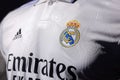 View of Real Madrid Football Crest on the New Jersey