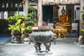 Bangkok, Thailand - Junary 1, 2014: Golden buddha image in Wat K Royalty Free Stock Photo